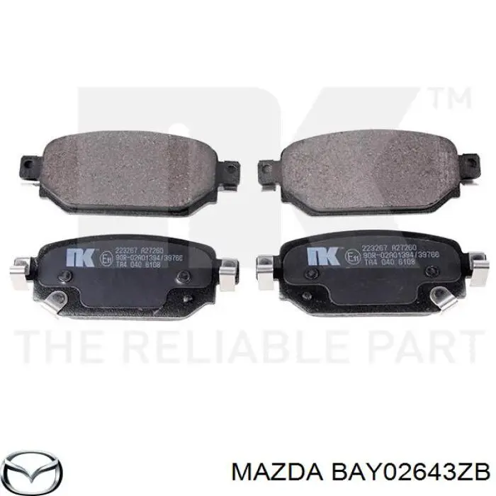 BAY02643ZB Mazda Передні гальмівні колодки