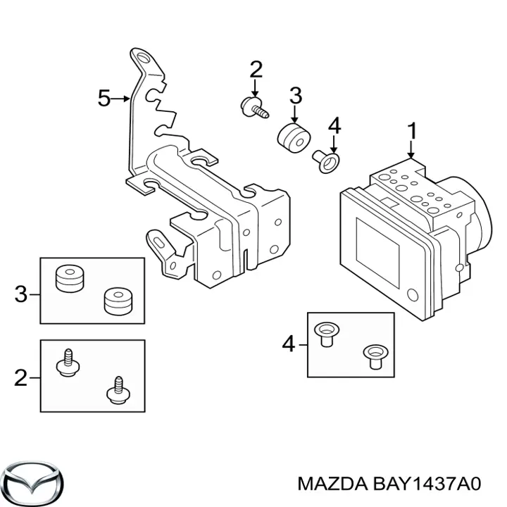 Блок АБС гідравлічний Mazda BAY1437A0 ціна, від 468.35 USD