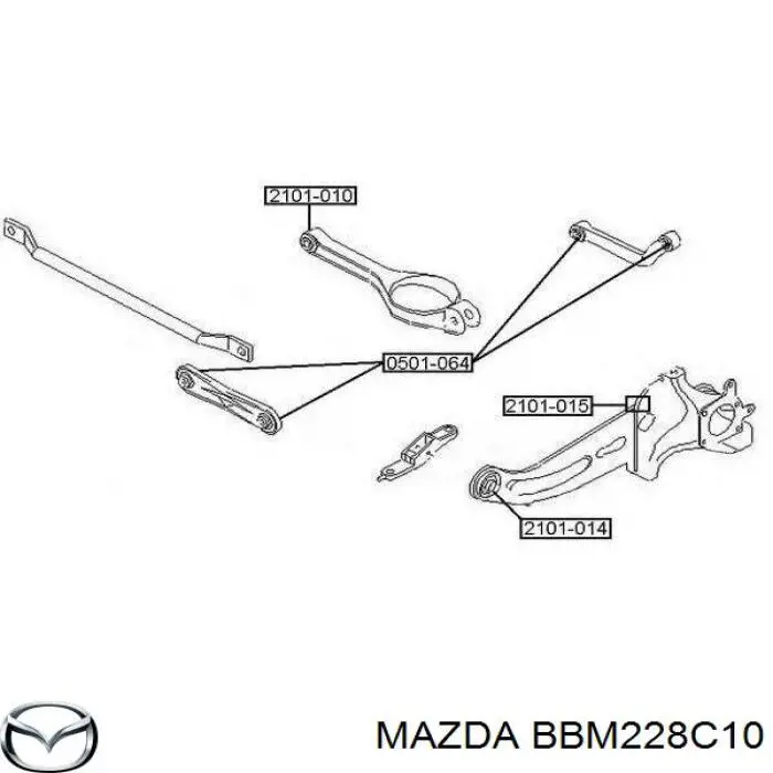 Балансир задній верхній, лівий/правий Mazda BBM228C10