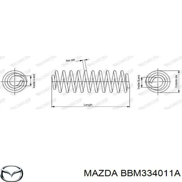 Пружина передня BBM334011 Mazda