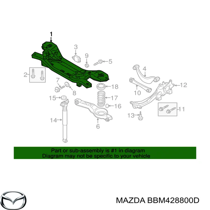 Балка задньої підвіски, підрамник Mazda 3 (BL) (Мазда 3)