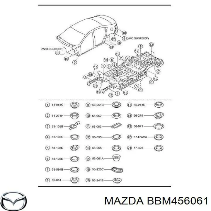Заглушка днища кузова Mazda 3 (BM, BN) (Мазда 3)