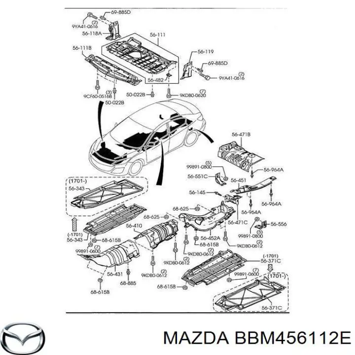 Аеродинамічні обважування Mazda BBM456112E ціна, від 24.20 USD