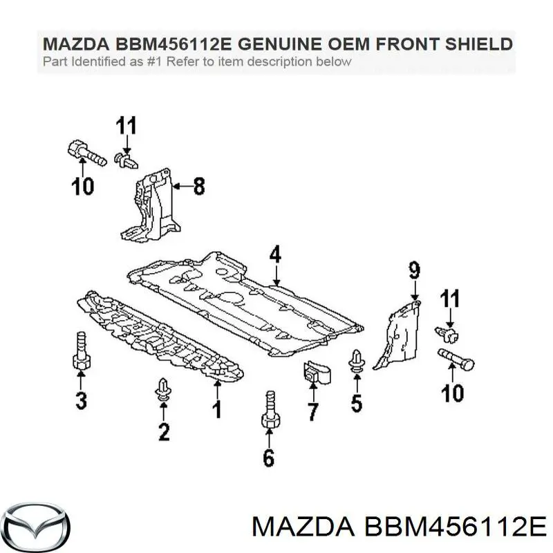 Захист бампера переднього BBM456112E Mazda