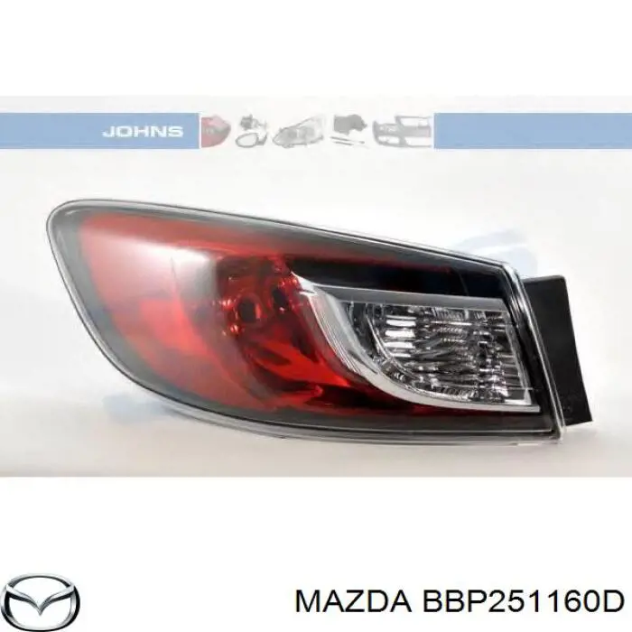 BBP251160D Mazda ліхтар задній лівий, зовнішній
