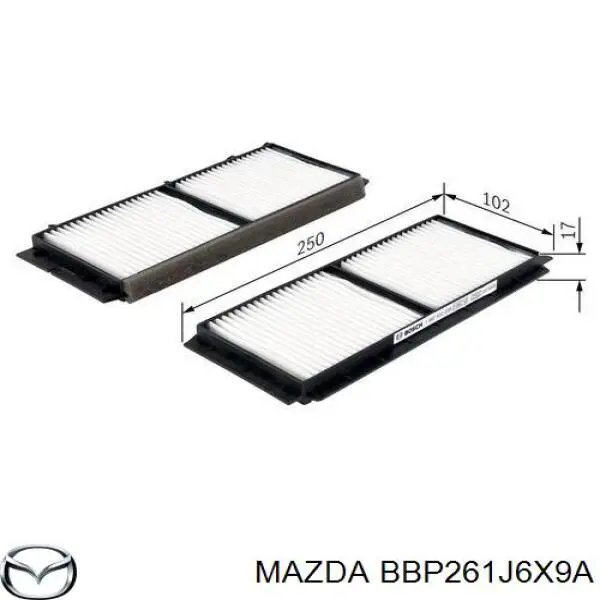 BBP261J6X9A Mazda фільтр салону