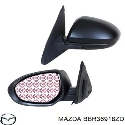 Ліве бічне дзеркало Mazda BBR36918ZD ціна, від 85.23 USD