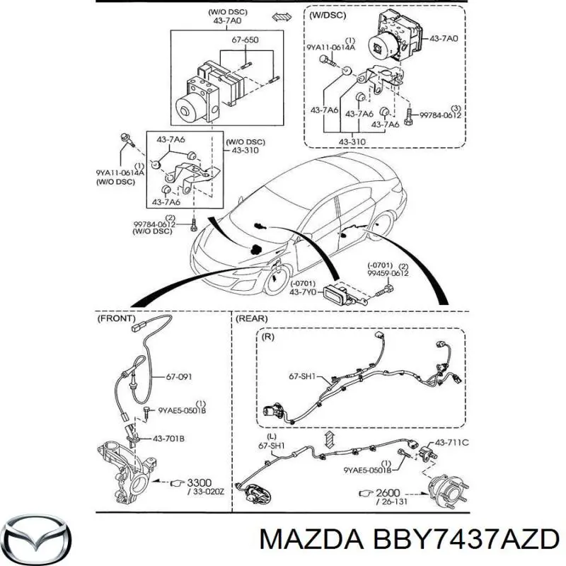 Блок керування АБС (ABS) BBY7437AZD Mazda