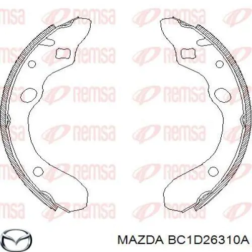 Колодки гальмові задні, барабанні BC1D26310A Mazda