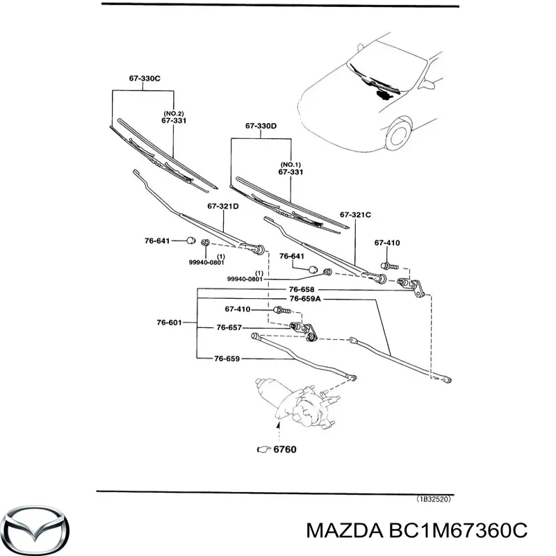 Купити Трапеція двірників Mazda 323 S V BA