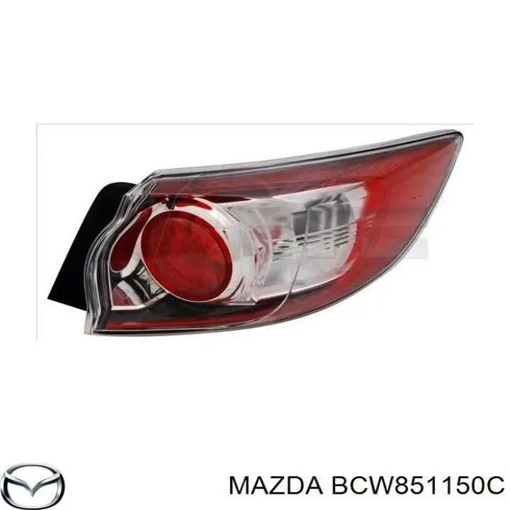 Ліхтар задній правий, зовнішній Mazda 3 (BL) (Мазда 3)