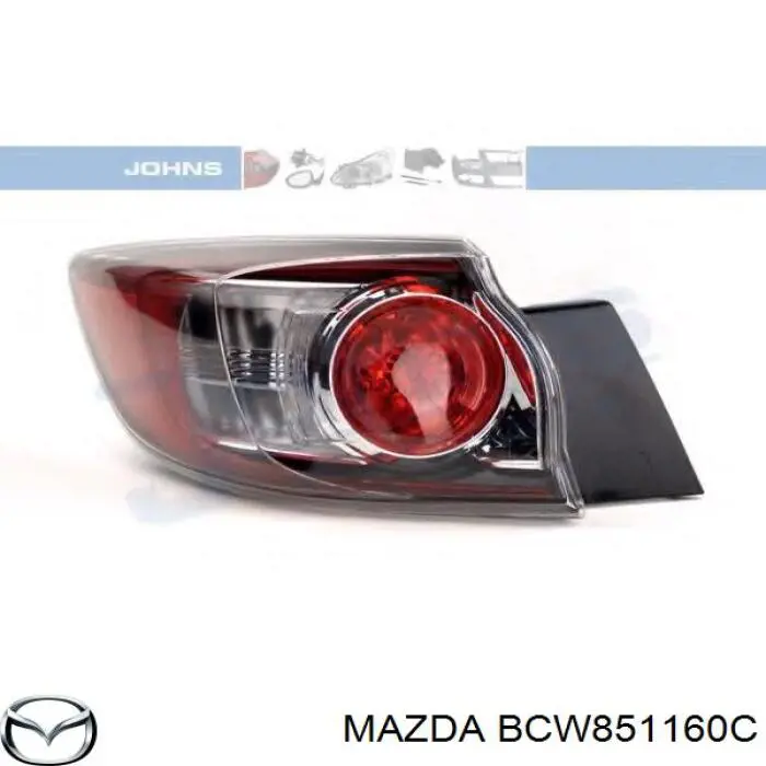 Задня ліва зовнішня фара Mazda BCW851160C ціна, від 78.72 USD