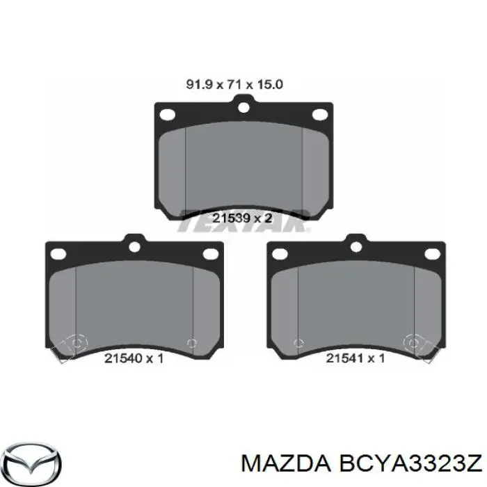 BCYA3323Z Mazda колодки гальмівні передні, дискові