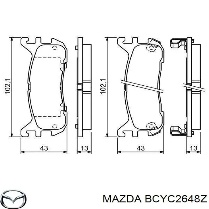 Купити BCYC2648Z Mazda Задні колодки