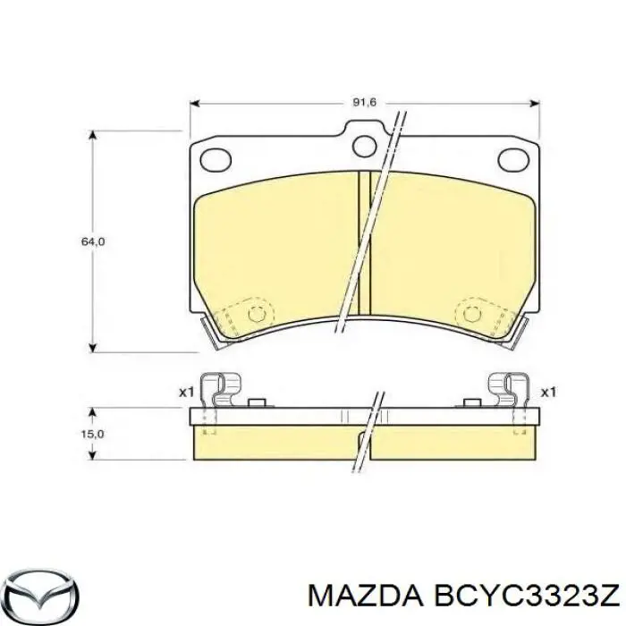BCYC3323Z Mazda колодки гальмівні передні, дискові