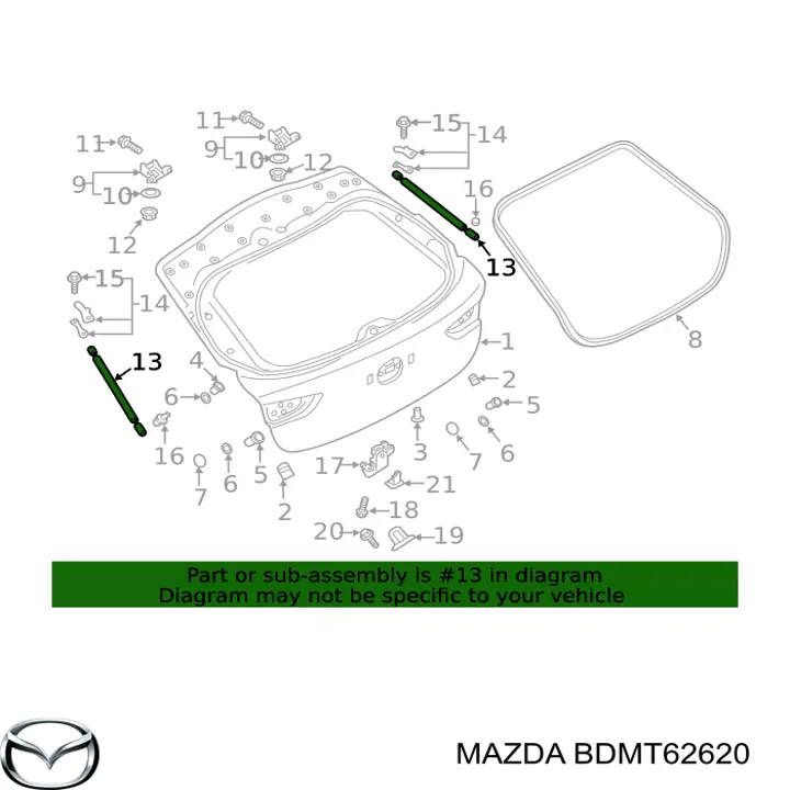 Амортизатор двері задньої Mazda BDMT62620 ціна, від 31.67 USD