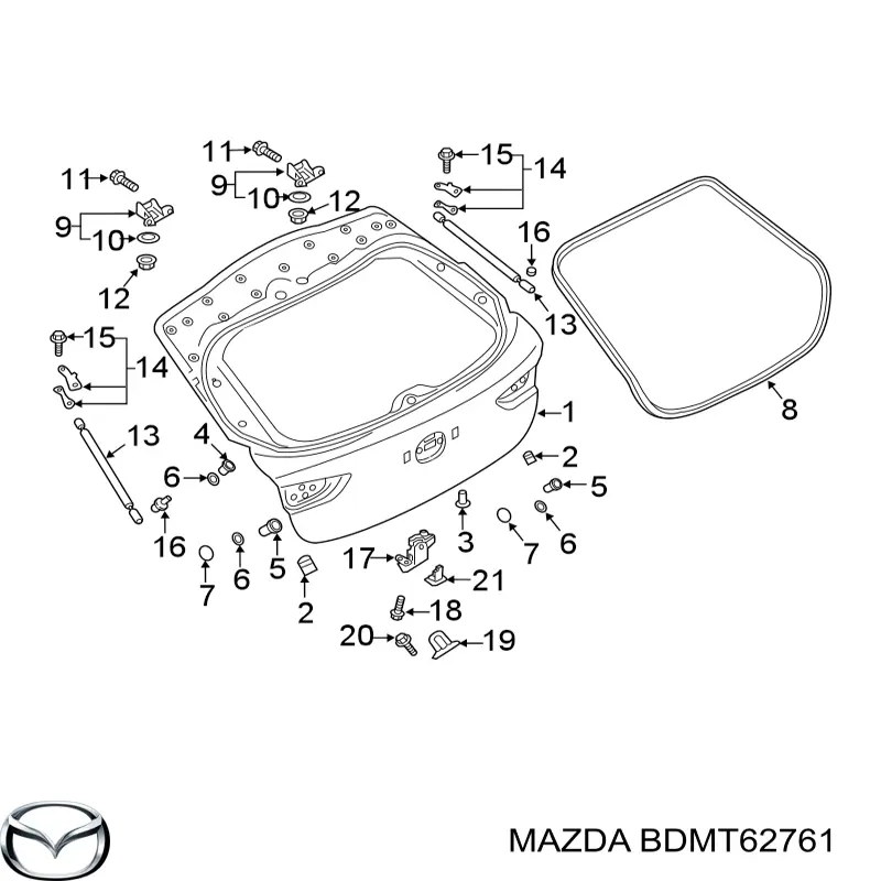 BDMT62761 Mazda Ущільнювач задніх 3/5-х дверей