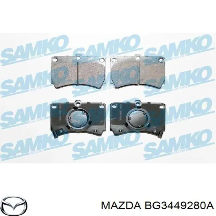 Передні тормозні колодки BG3449280A Mazda