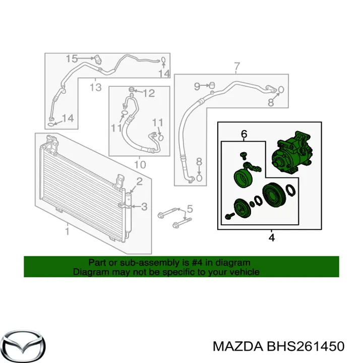 BHS261450 Mazda Компресор холодоагенту