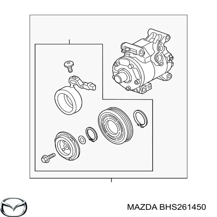 Компресор системи кондиціювання Mazda BHS261450 ціна, від 140.61 USD