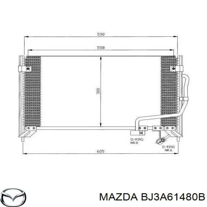 Конденсатор кондиціонера Mazda BJ3A61480 ціна, від 22.03 USD