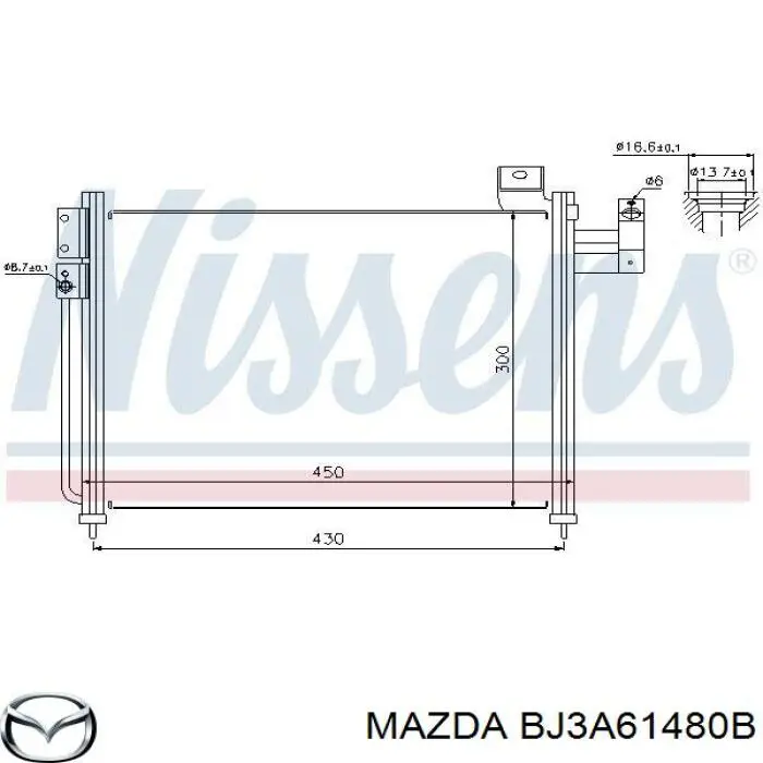 BJ3A61480B Mazda радіатор кондиціонера