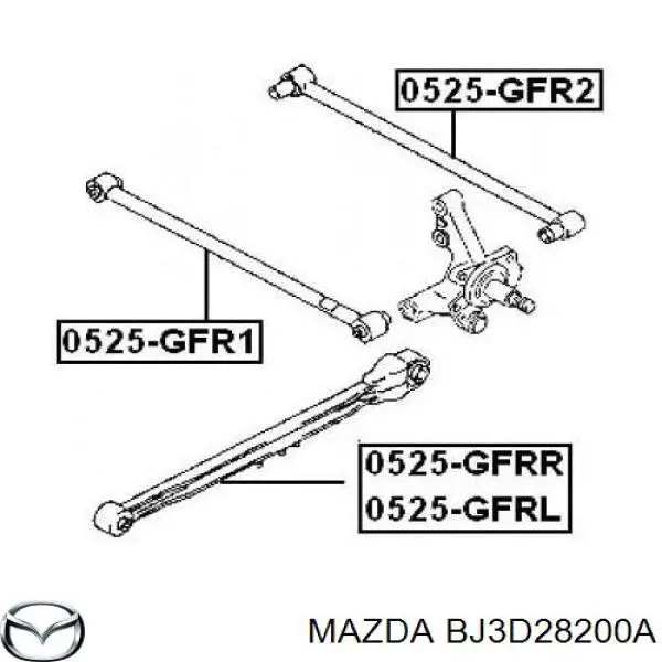 Важіль/тяга задньої підвіски подовжній нижній, правий Mazda BJ3D28200A ціна, від 14.62 USD