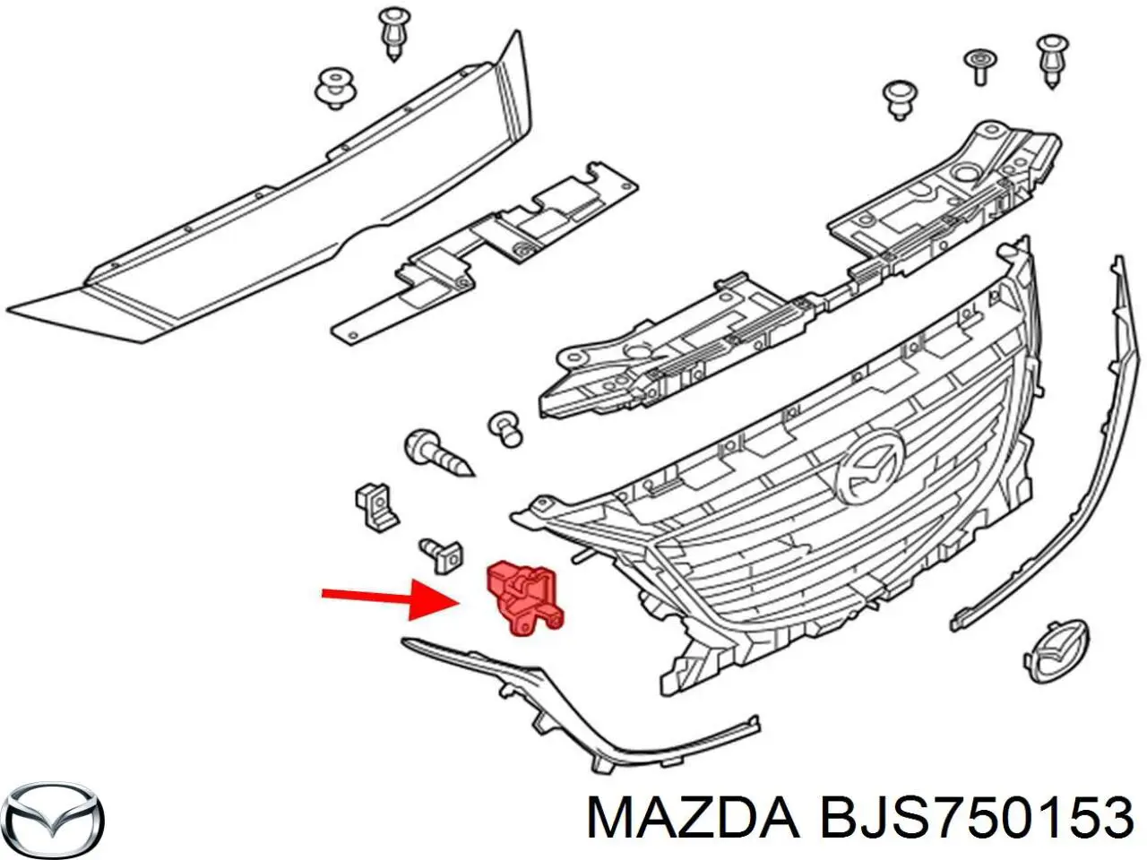 Купити BJS750153 Mazda Кронштейн решітки радіатора
