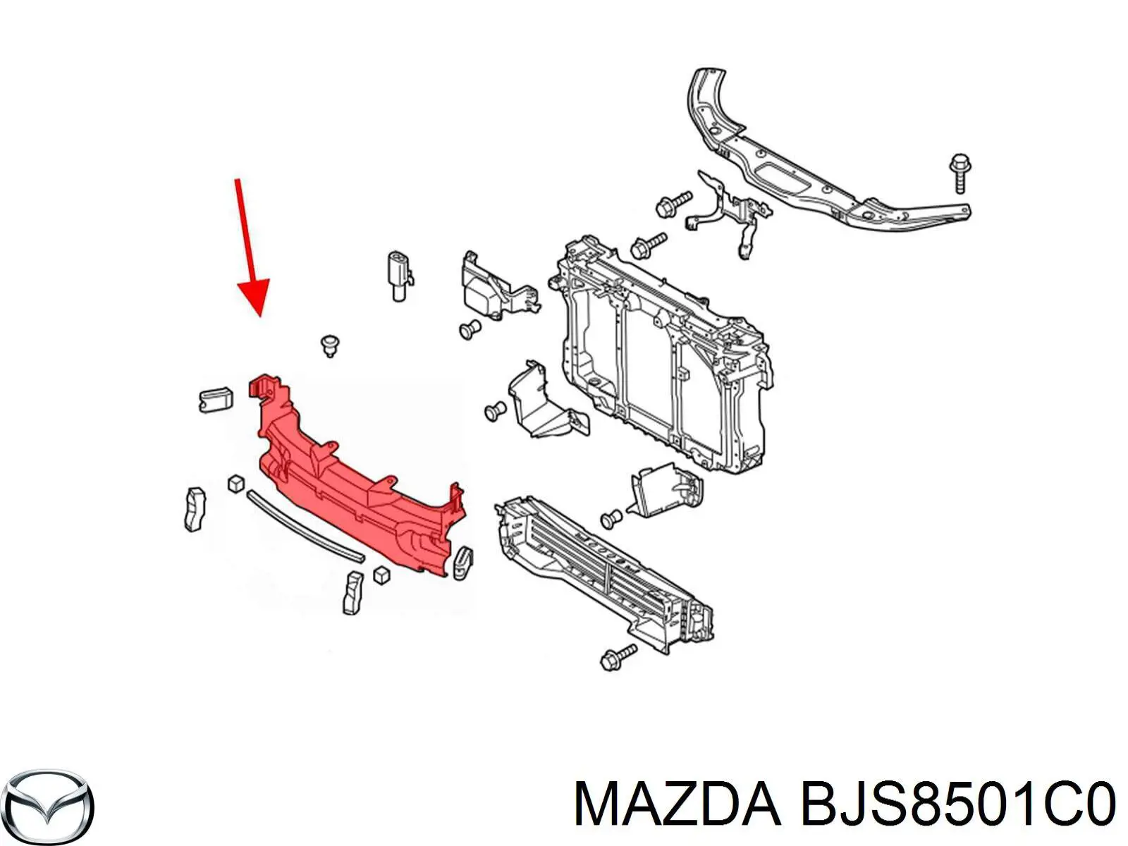 BJS8501C0 Mazda повітропровід радіатора