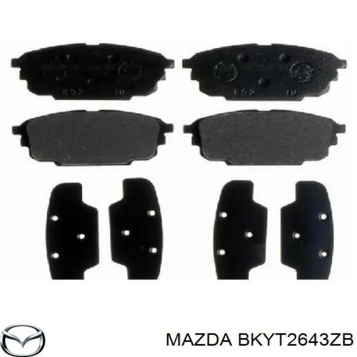 Задні гальмівні колодки BKYT2648Z Mazda
