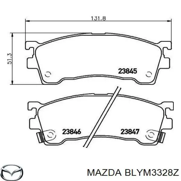 Колодки гальмівні передні, дискові BLYM3328Z Mazda