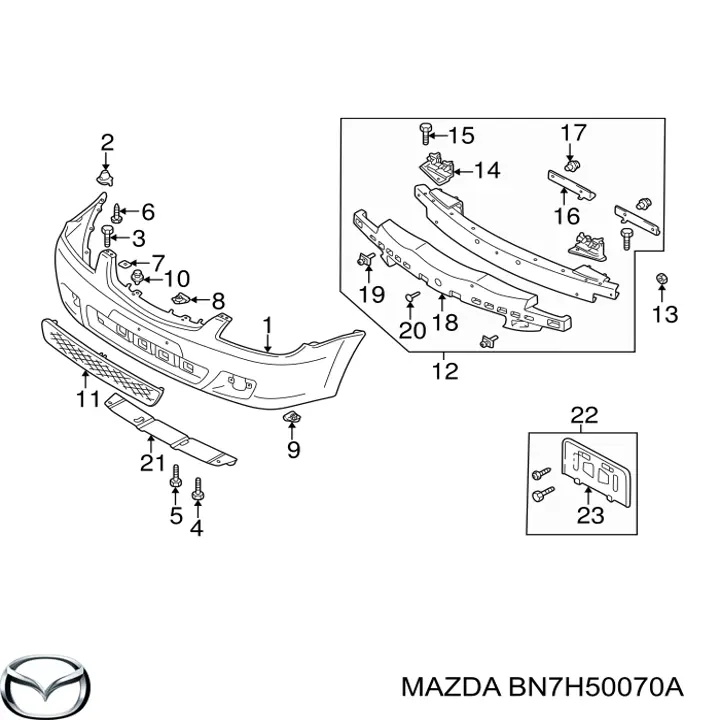 Підсилювач бампера переднього на Mazda Protege (5 DOOR)