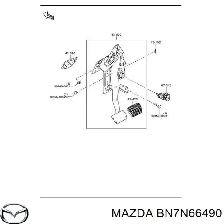 BN7N66490 Mazda датчик включення стопсигналу