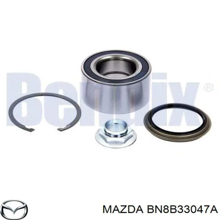 Комплект підшипник маточини передньої Mazda BN8B33047A ціна, від 19.28 USD