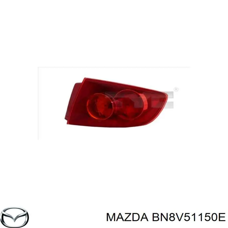 Ліхтар задній правий, зовнішній Mazda BN8V51150E ціна, від 51.32 USD