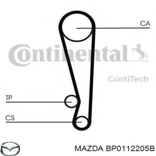 Купити BP0112205B Mazda Ремінь газорозподільного механізму