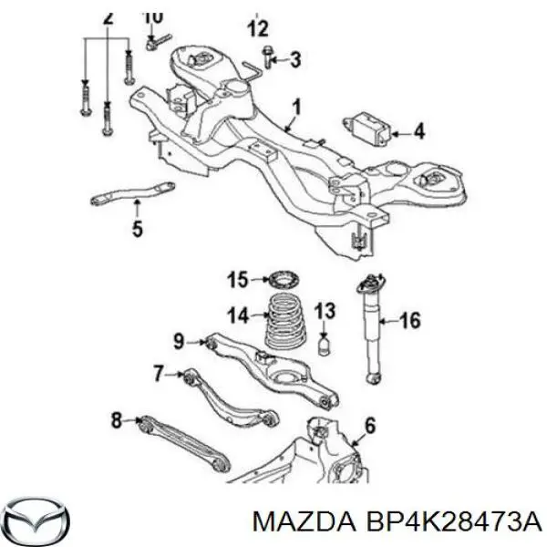 BP4K28473A Mazda шайба болта кріплення заднього нижнього важеля, внутрішня