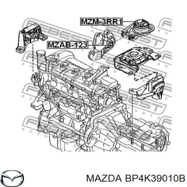Кронштейн подушки (опори) двигуна, задньої Mazda BP4K39010B ціна, від 46.88 USD