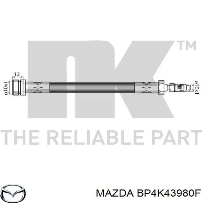 Купити BP4K43980F Mazda Гальмівні шланги передні