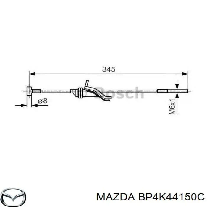BP4K44150C Mazda трос ручного гальма передній