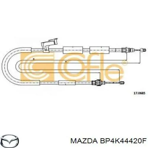 Купити BP4K44420F Mazda Трос ручного гальма задній, лівий