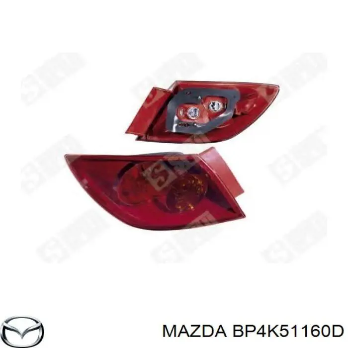 BP4K51160D Mazda ліхтар задній лівий, зовнішній