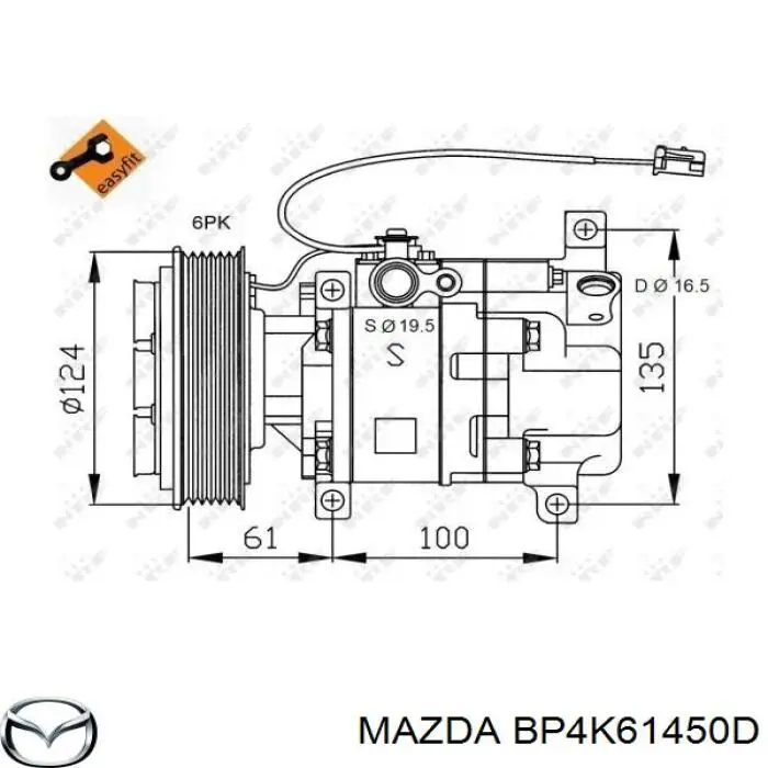 Купити BP4K61450D Mazda Компресор кліматичної установки