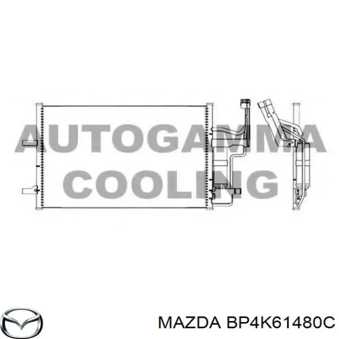 Радіатор кондиціонера BP4K61480C Mazda