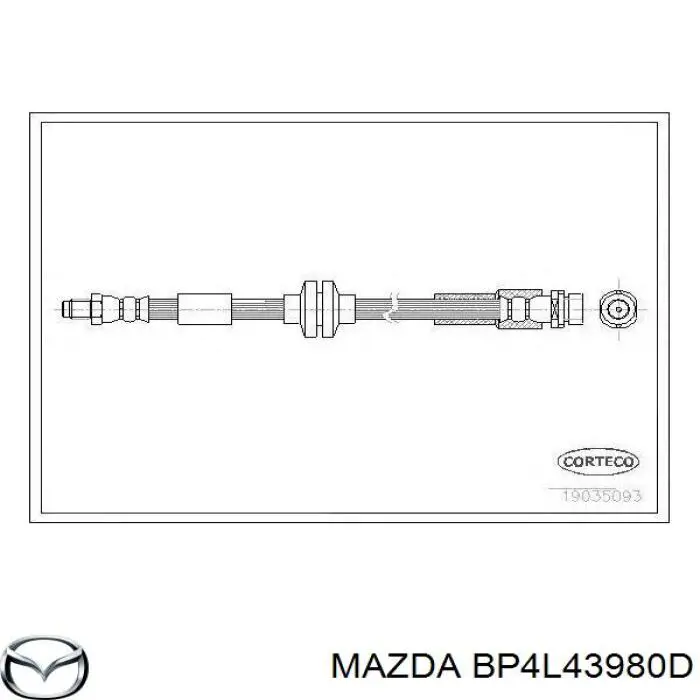 Гнучка гальмівна трубка задня Mazda BP4L43980D