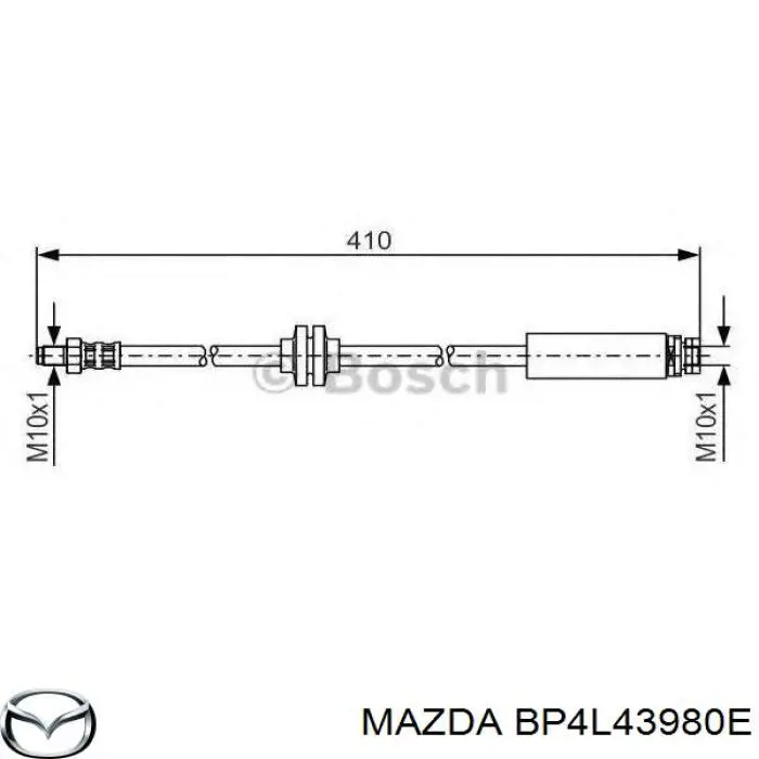 Шланг гальмівний задній Mazda BP4L43980E ціна, від 9.47 USD