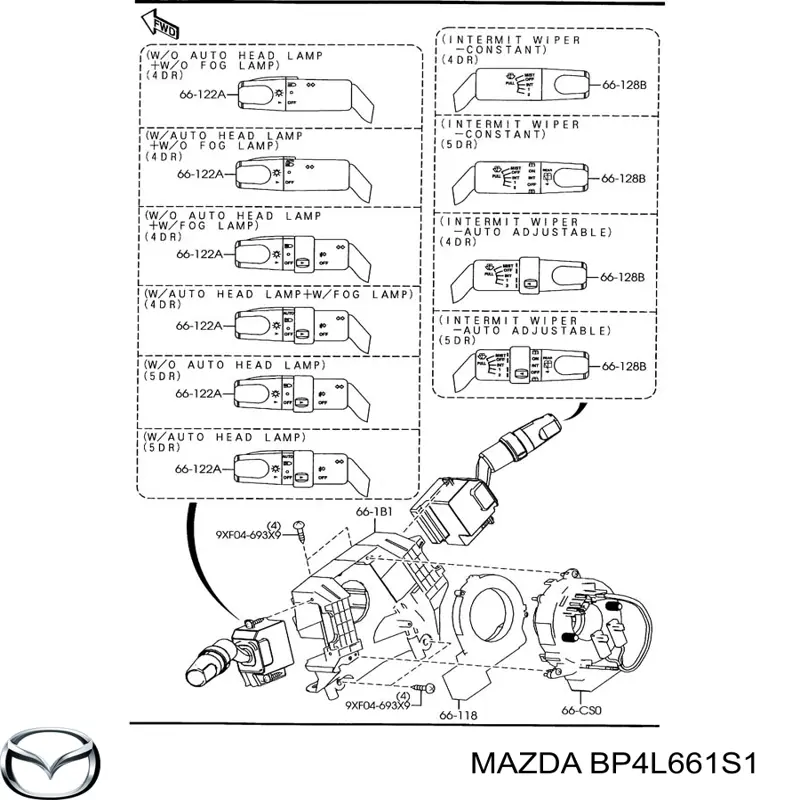Купити BP4L661S1 Mazda Датчик кута повороту кермового колеса