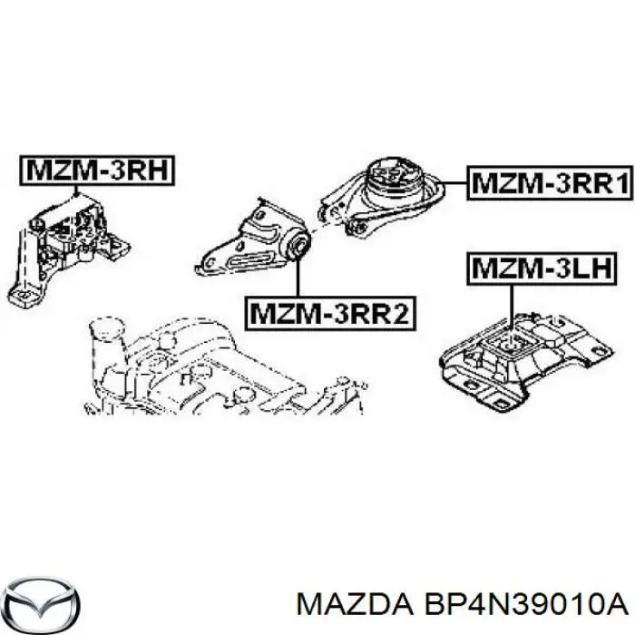 BP4N39010C Mazda кронштейн подушки (опори двигуна, задньої)