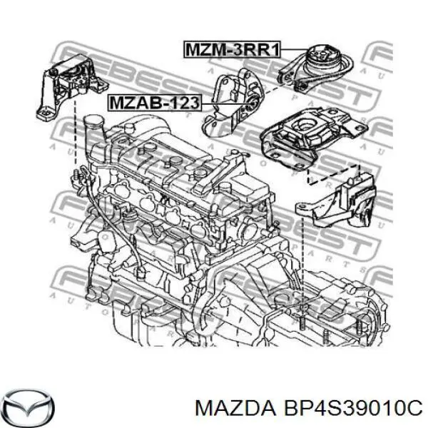 Кронштейн подушки (опори) двигуна, задньої Mazda 3 (BL) (Мазда 3)