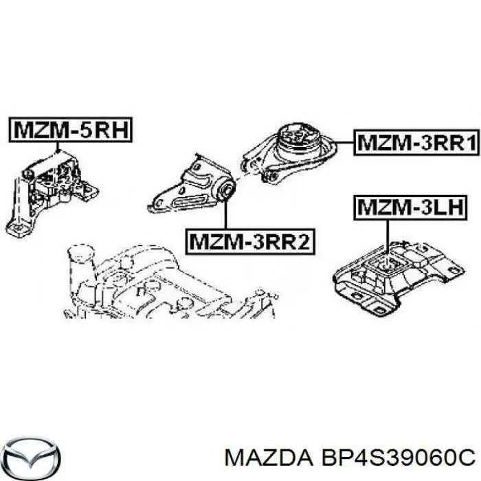Права подушка двигуна Mazda BP4S39060C ціна, від 43.53 USD